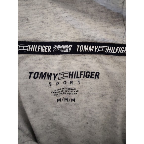 Tommy Hilfiger Hooded Sweatshirt Gray Pullover Logo Lettering Women's Size Med - Picture 6 of 7